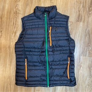 Draftkings Vest Large Black Puffer Down Filled Full Zip, L